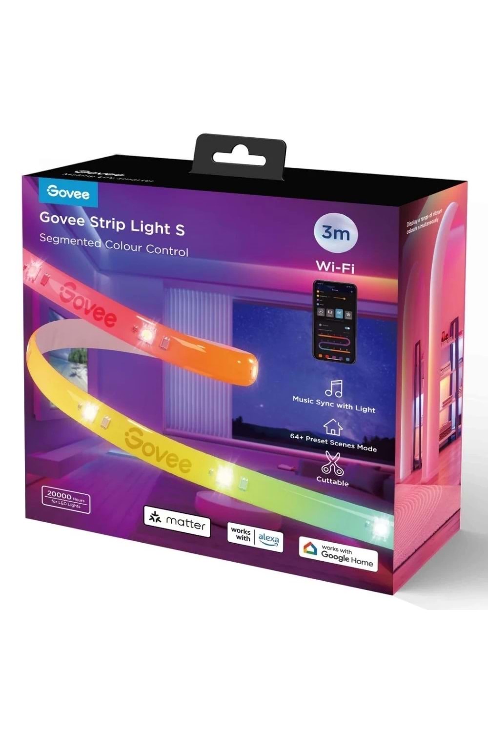 Govee H612F RGBICW Koruyucu Kaplamalı LED Şerit 3mt