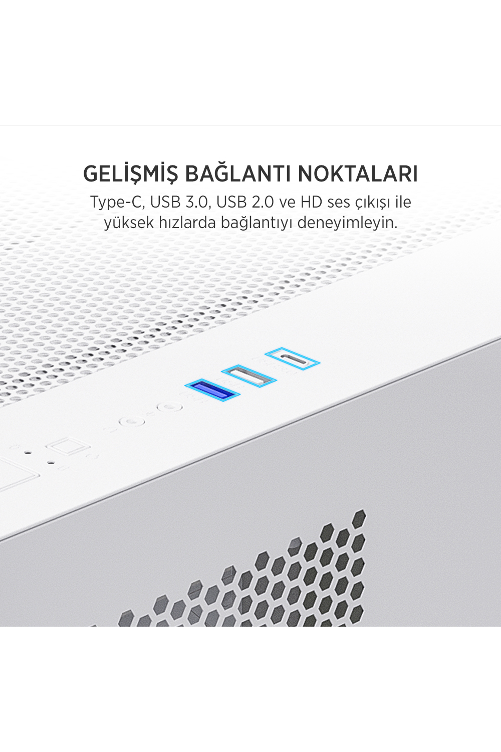 James Donkey Stark S700 3xARGB Temperli Cam 650W 80+ Bronze mATX Beyaz