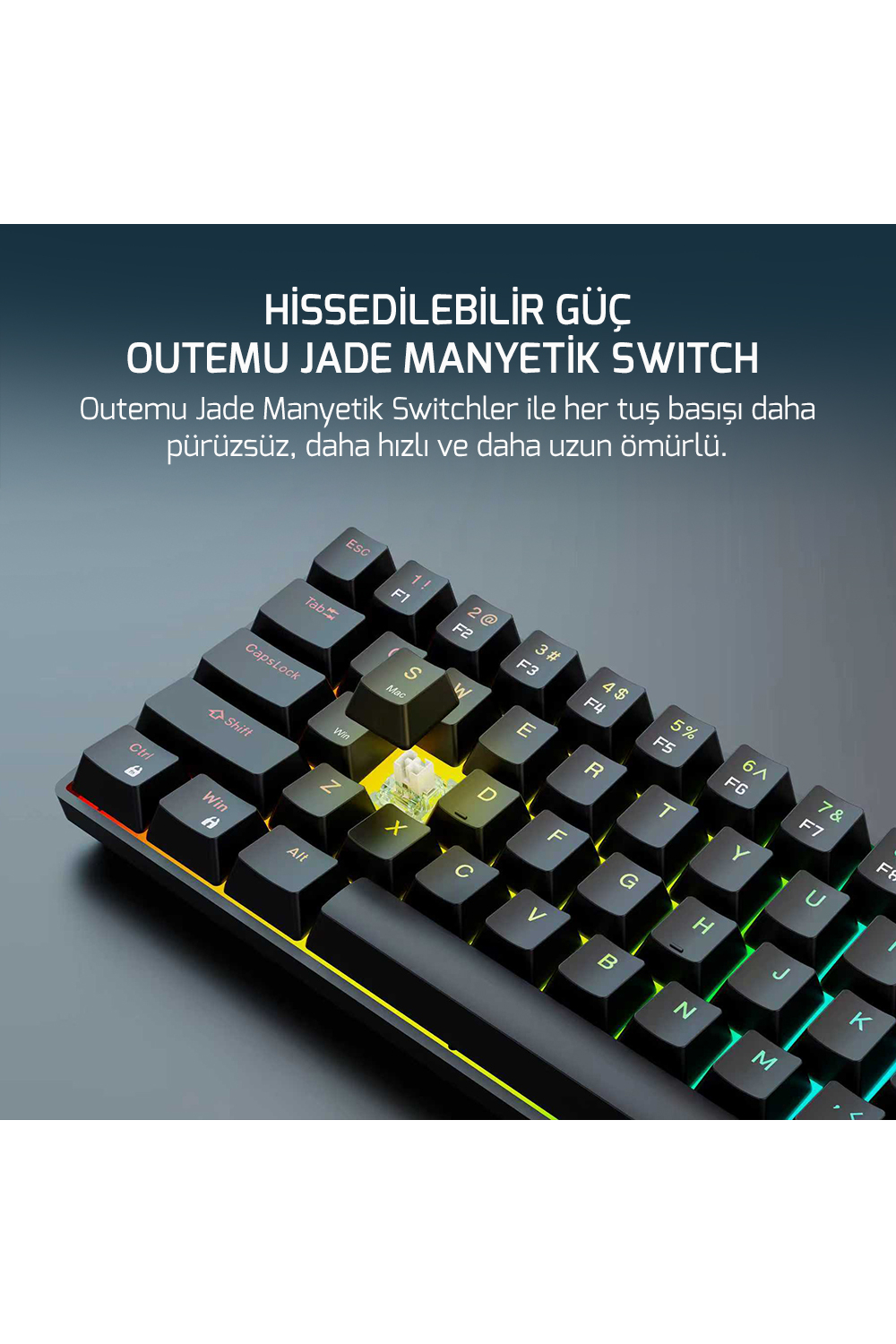 Klavye Gamepower Nexa He60 1K Rgb Kablolu Manyetik Switch Gaming