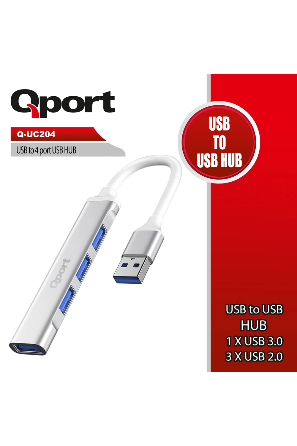 Usb Çoklayıcı Qport Q-Uc204 Usb To 4 Port