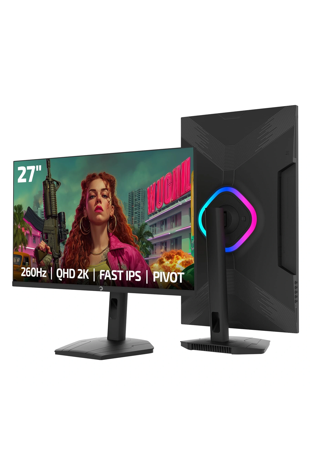 Monitör GamePower Lunis L90 27'' 260Hz 0.5Ms Fast IPS QHD 2K RGB Pivot
