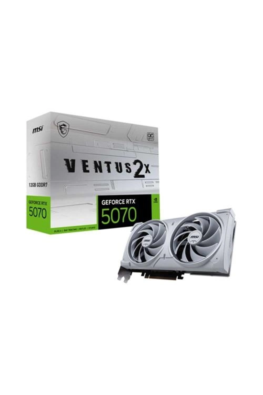 Msi Geforce Rtx5070 12G Ventus 2X Oc 12Gb Gdrr7 192Bit Dx12 Beyaz