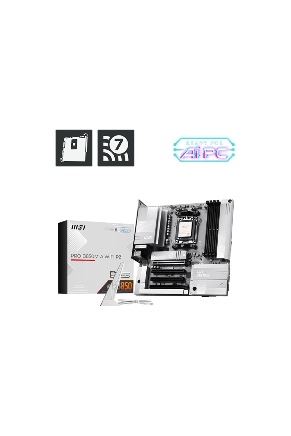 Msi Pro B850M-A WiFi Pz DDR5 Am5 Ddr5 8200MHz+(OC)MHz Wi-Fi 7 mATX