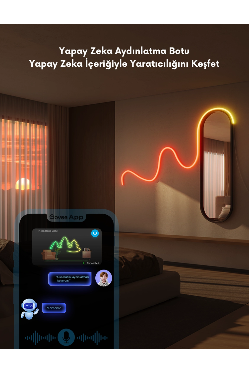 Govee Şekillendirilebilir Neon LED Şerit 2.Nesil (3MT)-Beyaz -H61D3301