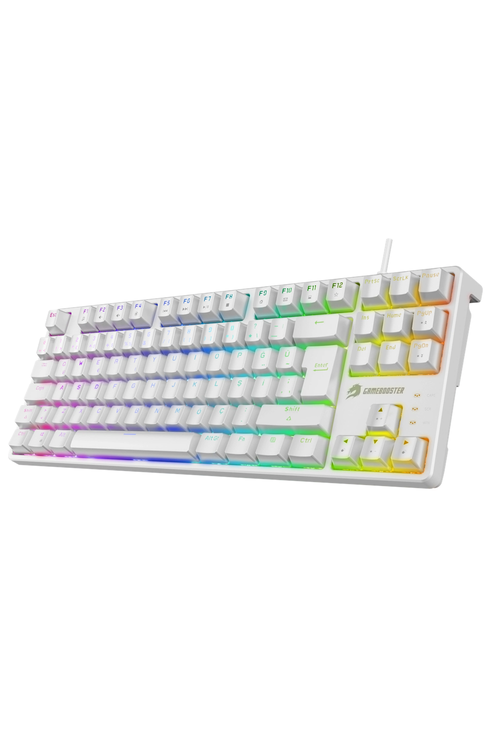 GameBooster G23W Enigma TKL Rainbow Red Switch Mekanik Beyaz