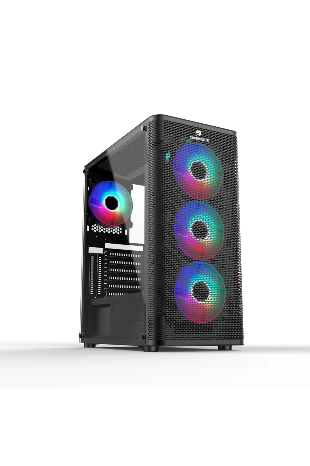 GameBooster GB-M206B Metal MeshTemperli Cam ARGB Fan Mid Tower Siyah