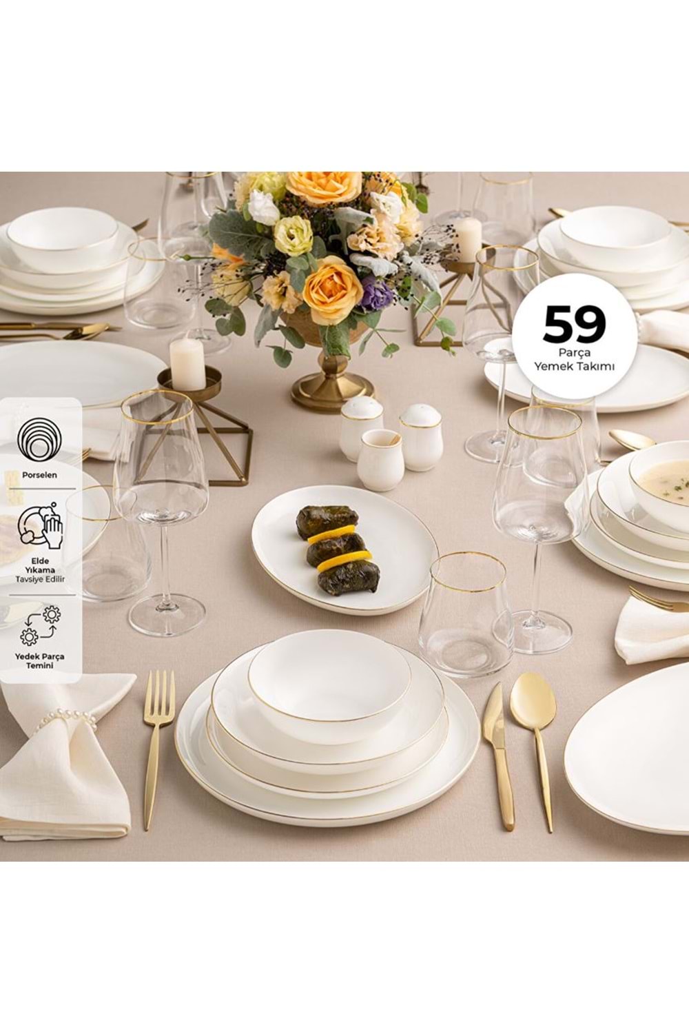 EMSAN FINE BONE GALIA YMT 59 PRÇ FD GOLD YUVARLAK