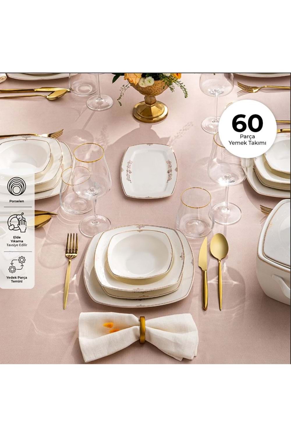 EMSAN BONE YENİ MİMOZA YMT 60 PRÇ HS PLT Y.KARE