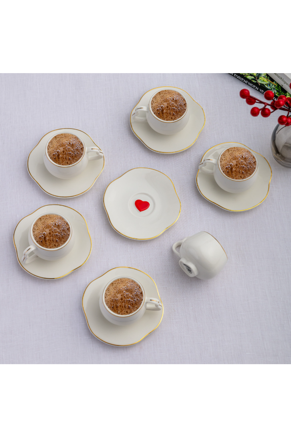 EMSAN KALPTEN KALBE 6 KİŞİLİK KAHVE FİNCAN TAKIMI