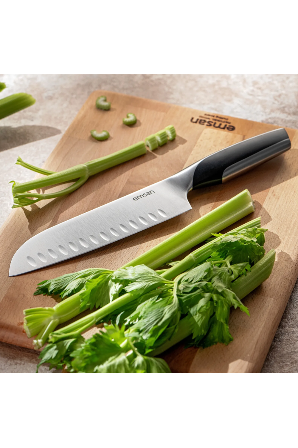 EMSAN PRO KNIFE SANTOKU 2.5 MM, SİYAH