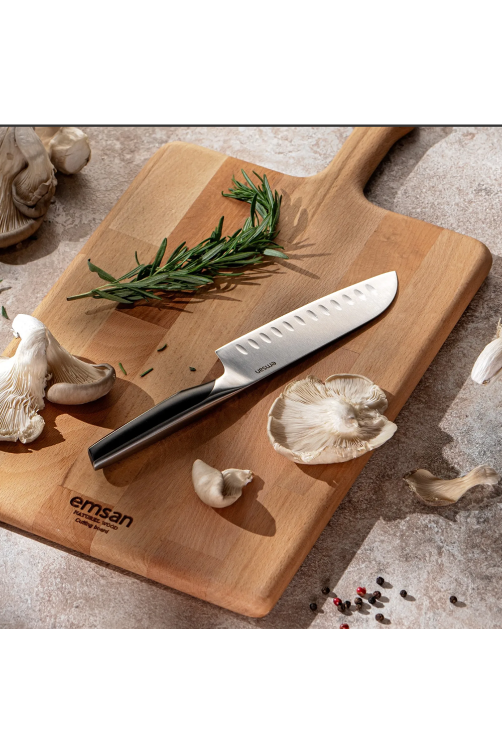 EMSAN PRO KNIFE SANTOKU 2.0 MM, SİYAH