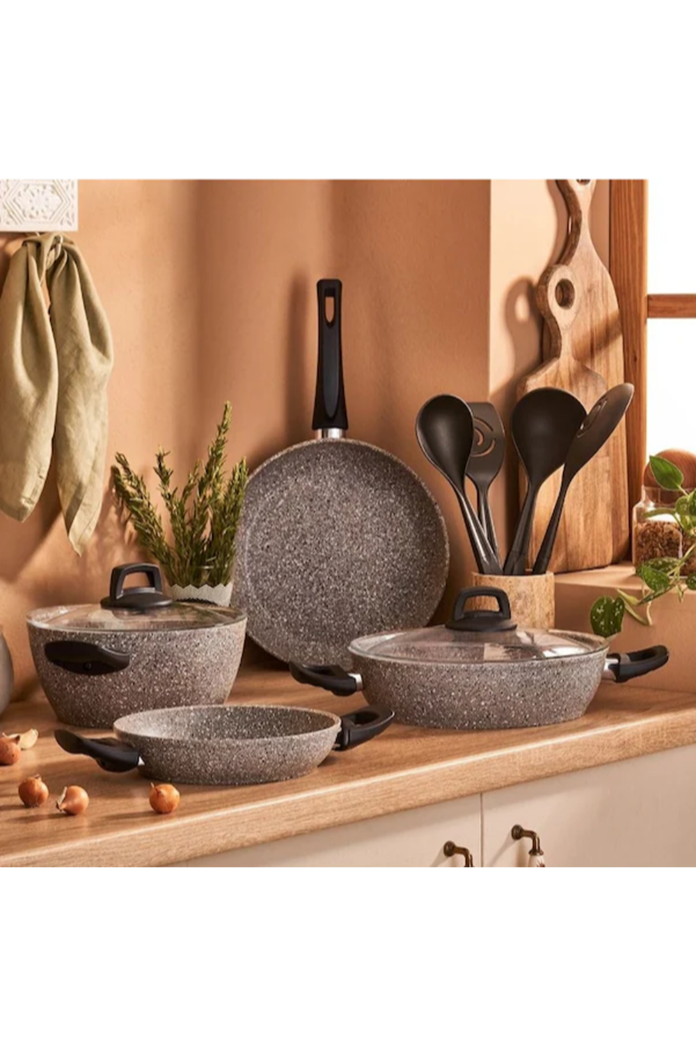 EMSAN YENİ OLİNDA 6 PARÇA GRANİT TENCERE SETİ