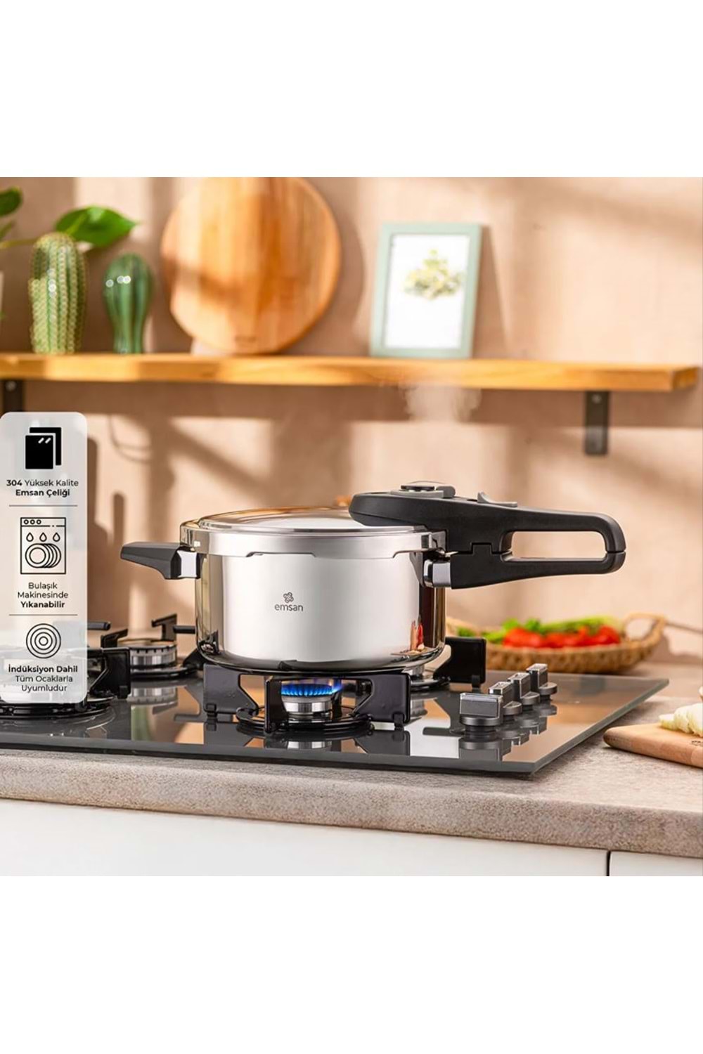 EMSAN FAST COOKER DÜDÜKLÜ TENCERE, 4 LT