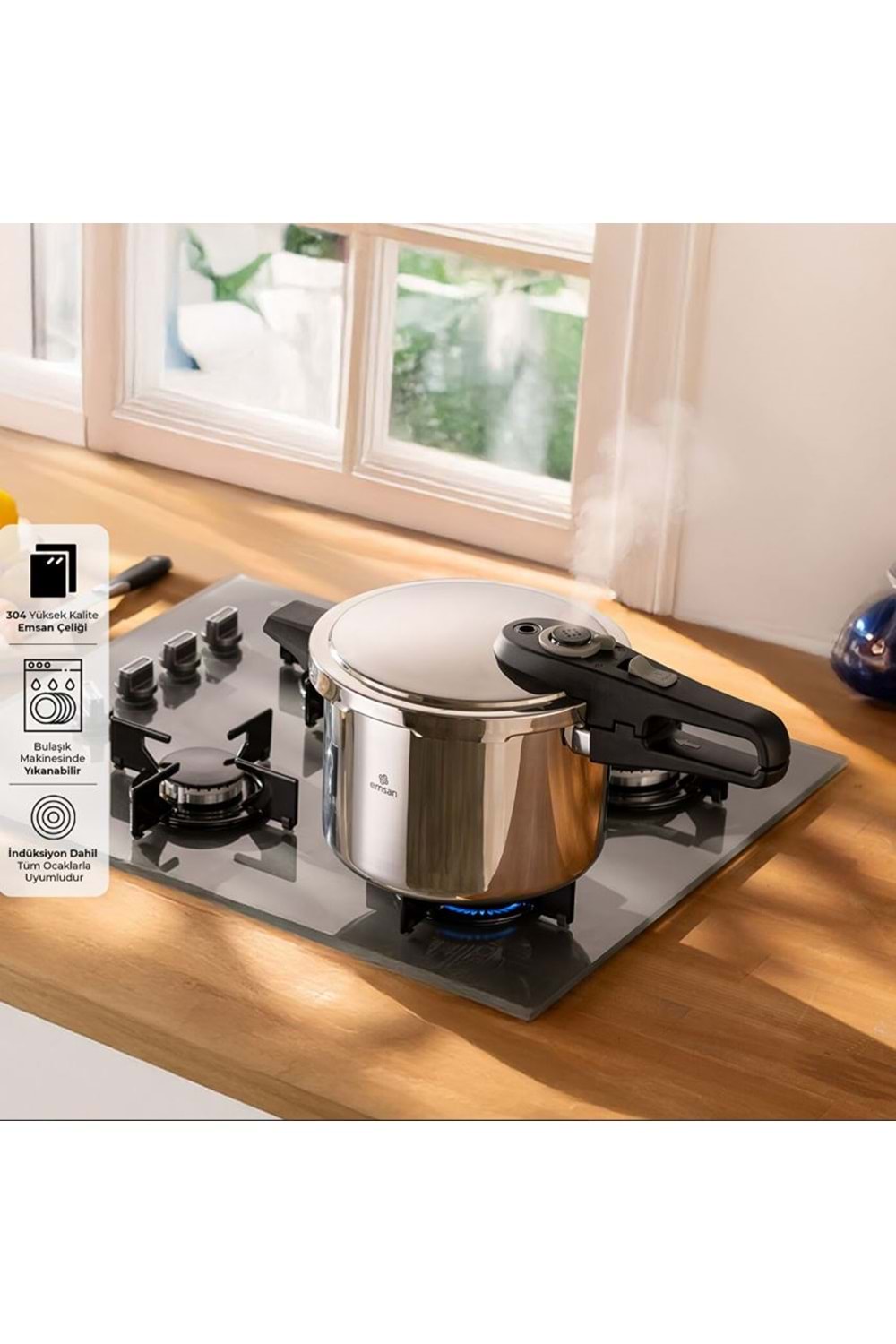 EMSAN FAST COOKER DÜDÜKLÜ TENCERE, 6 LT