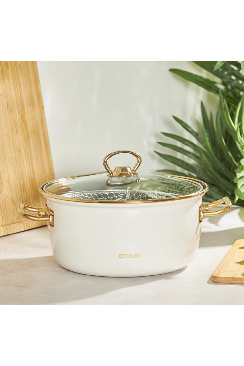 Emsan Nostalji Emaye Krem Kızartma Tenceresi