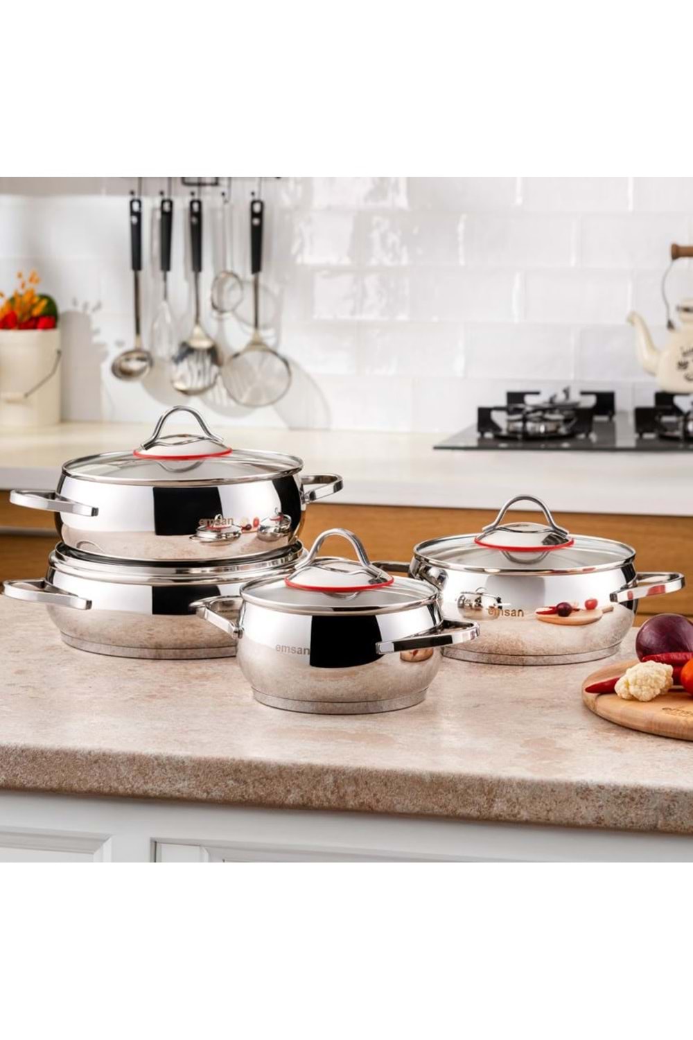 EMSAN SEYLAN TENCERE SETİ 8 PARÇA, ÇELİK