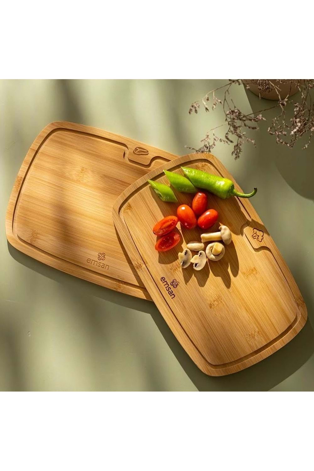 EMSAN DAISY 2'Lİ KESME TAHTASI, WOOD