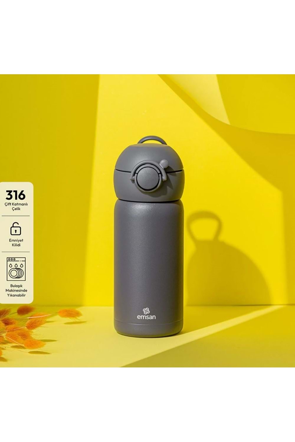 EMSAN TERRY TERMOS 350 ML SİYAH