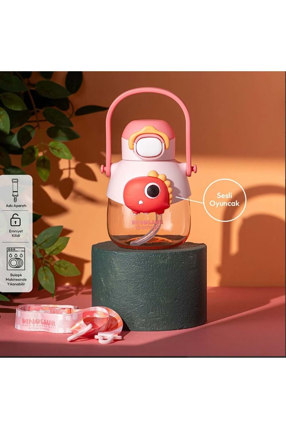 EMSAN DINO SULUK 650 ML PEMBE