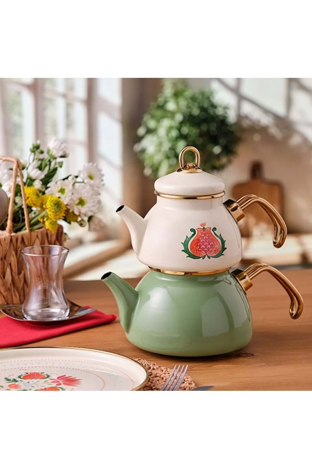 EMSAN NAR EMAYE GLORY MİNİ ÇAYDANLIK SETİ