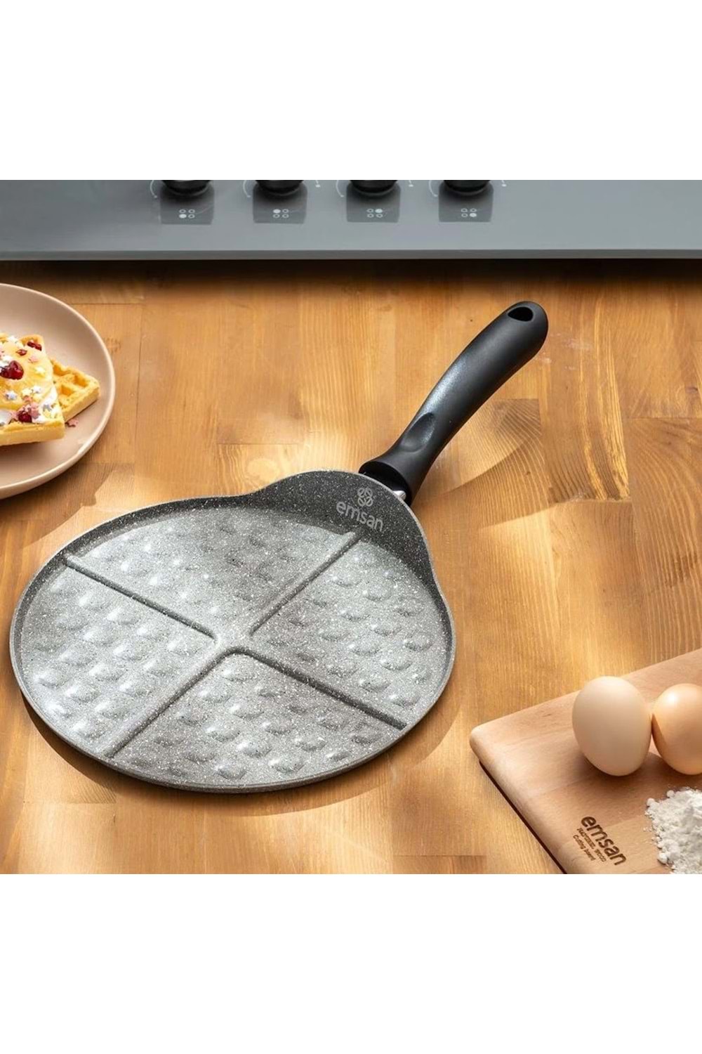EMSAN ROSA GRANİT WAFFLE TAVASI, 26 CM