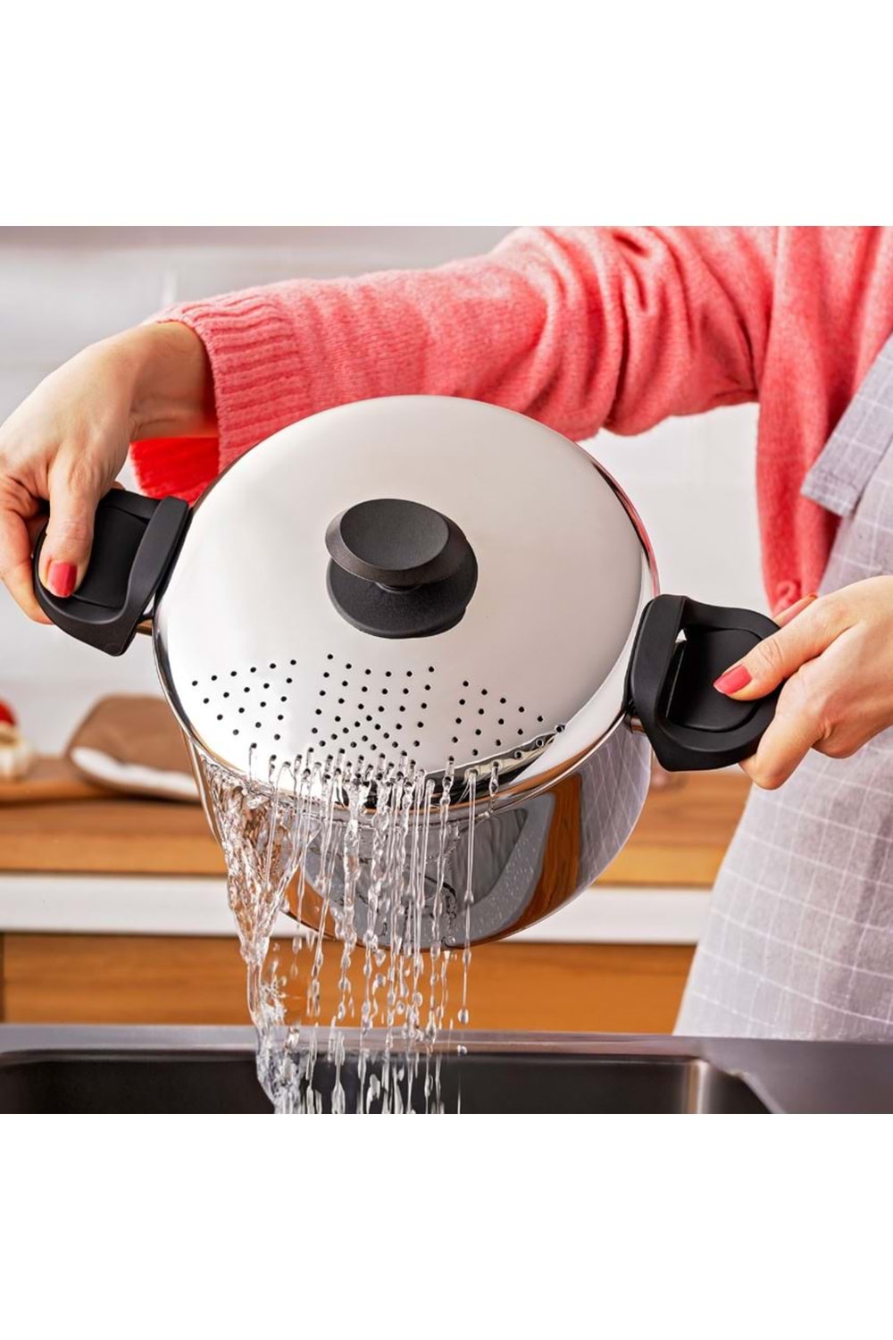 EMSAN AZUR ÇELİK MAKARNA TENCERES, 22 CM