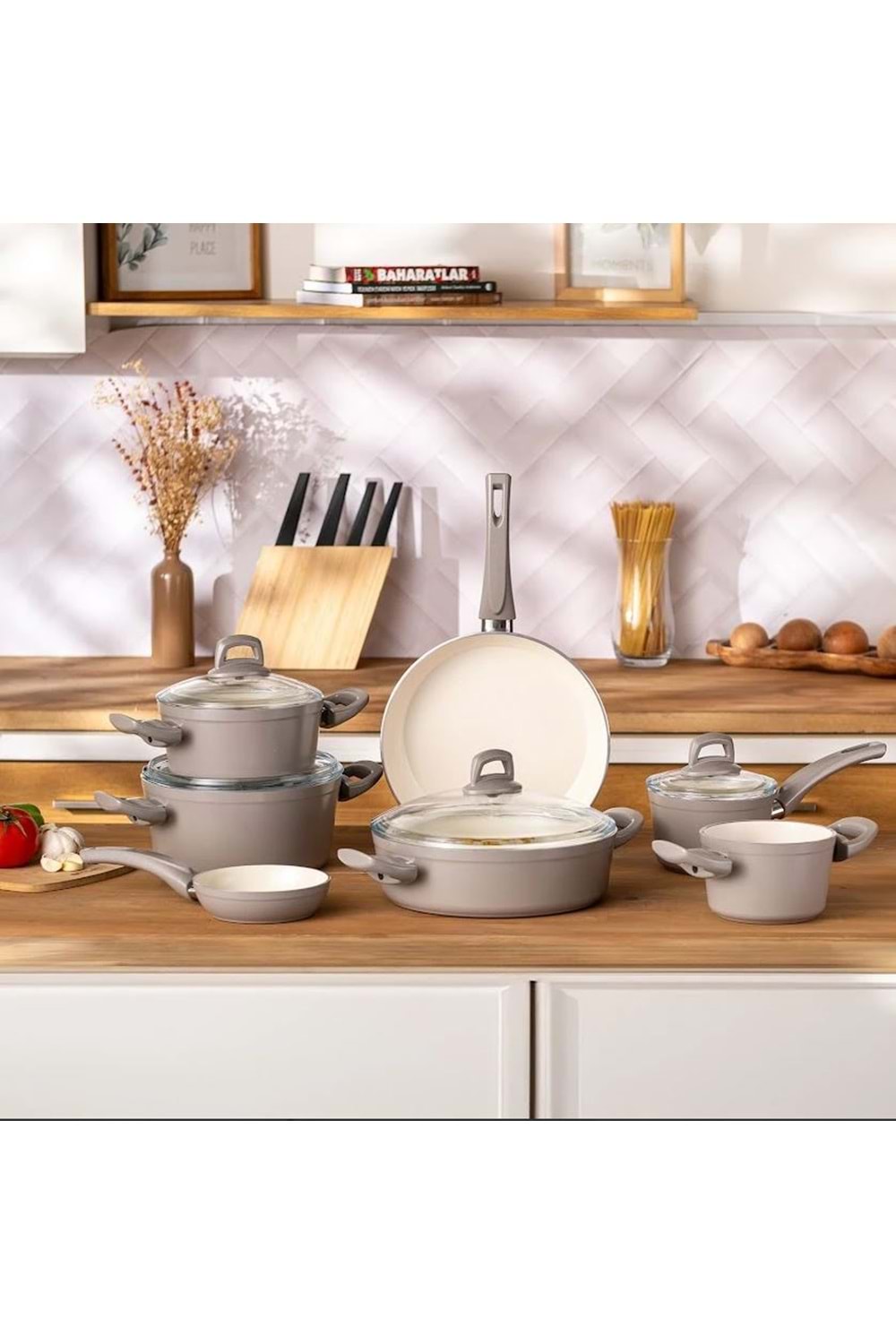 EMSAN CRYSTAL TENCERE SETİ 11 PRÇ, BEJ