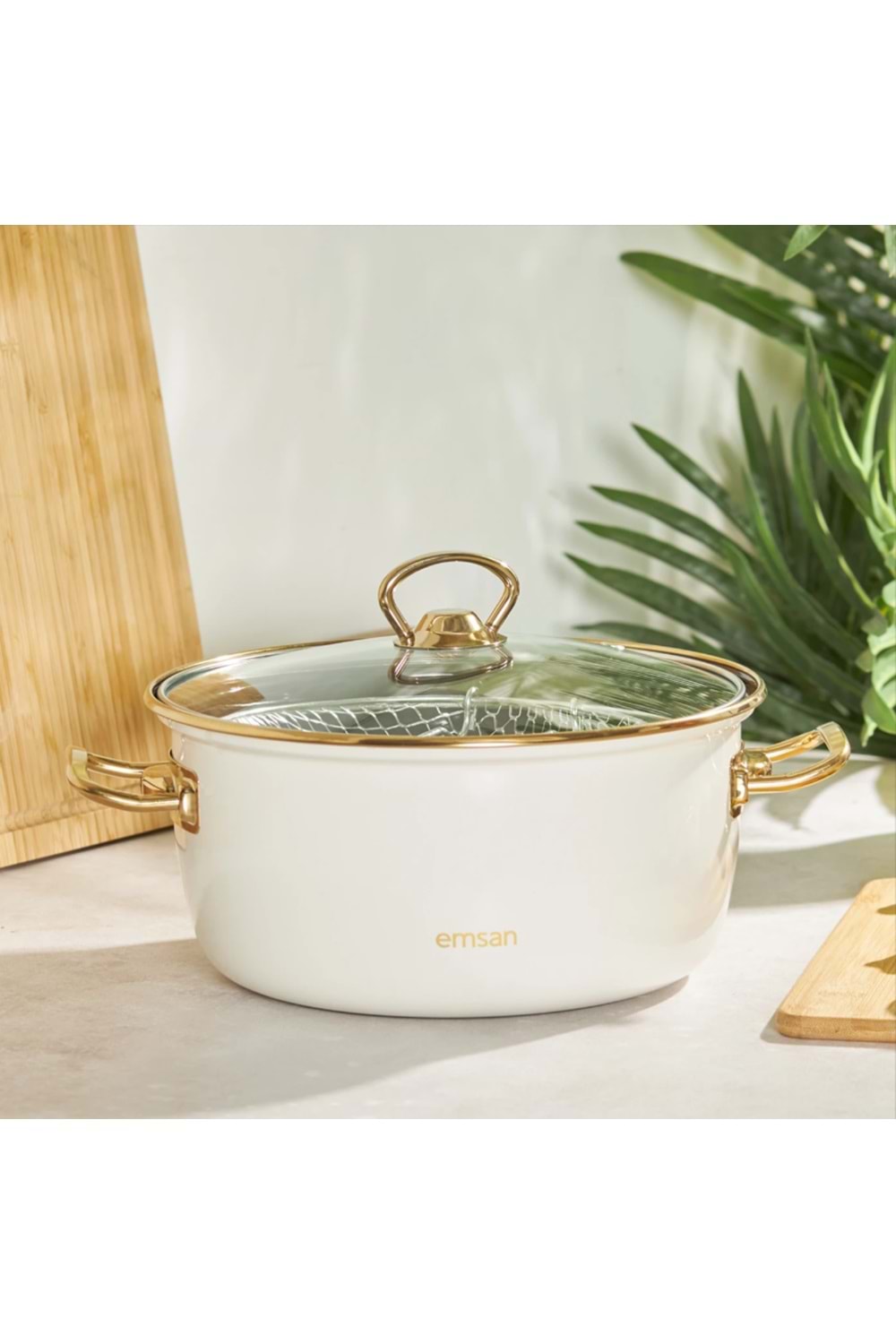 Emsan Nostalji Emaye Krem Kızartma Tenceresi