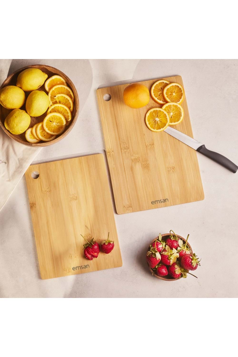 EMSAN BAMBU MASTER CHOP 2Lİ KESME TAHTASI