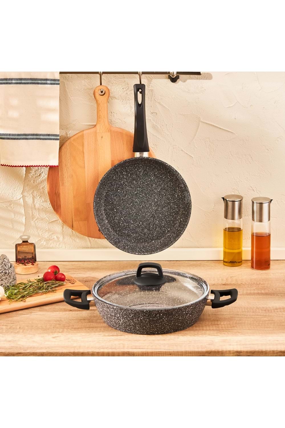 EMSAN LUNA 3 PARÇA TAVA TENCERE SETİ