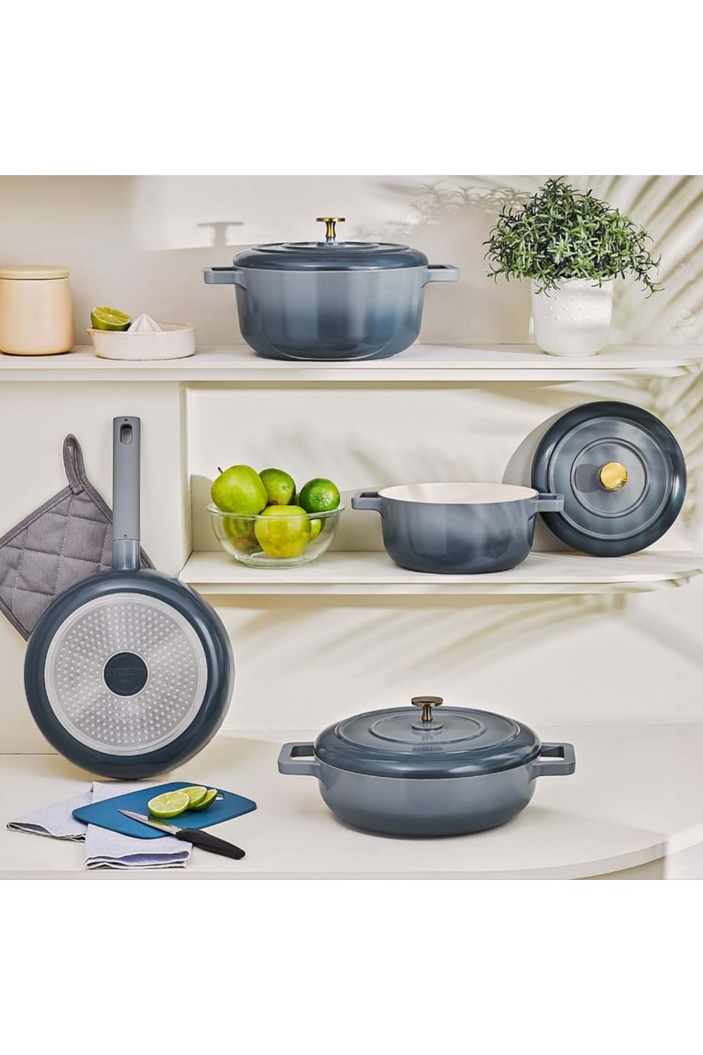 EMSAN BLUE ROYAL 7 PARÇA TENC SETİ