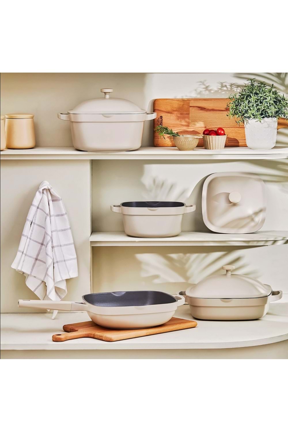 EMSAN WHİTE STONE 7 PARÇA TENC SETİ