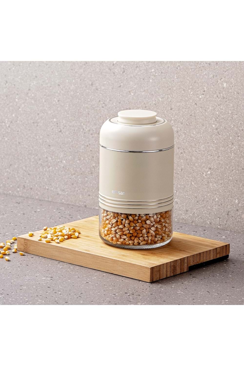 EMSAN MOKO 650 ML SAKLAMA KAVANOZU EKRU