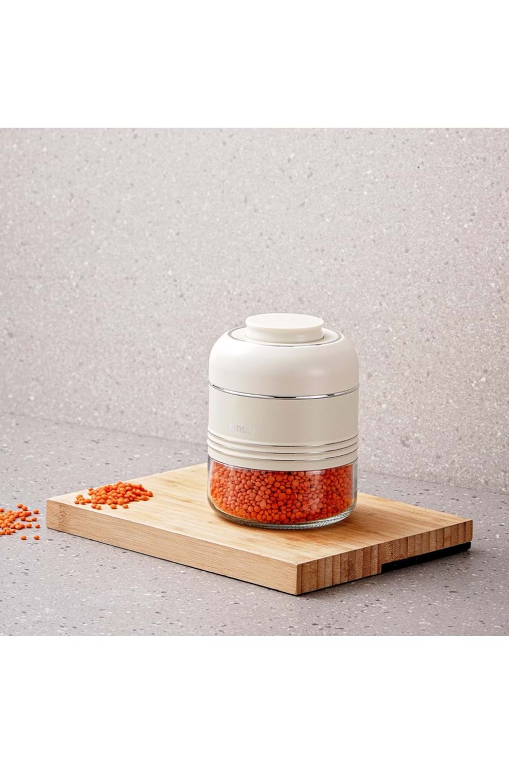 EMSAN MOKO 420 ML SAKLAMA KAVANOZU EKRU