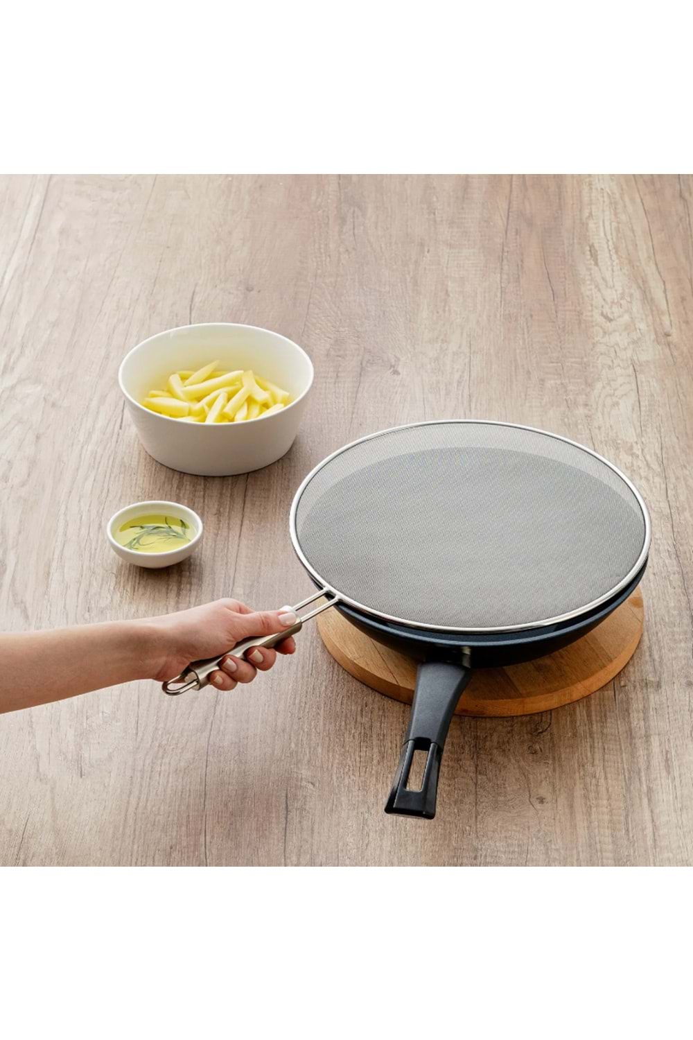 EMSAN STEEL YAĞ SIÇRATMAZ TEL, 28 CM