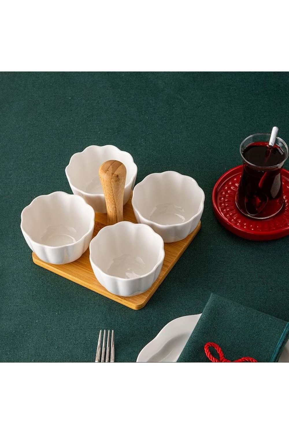 EMSAN LUCY 4'LÜ KAHVALTILIK SETİ, BEYAZ