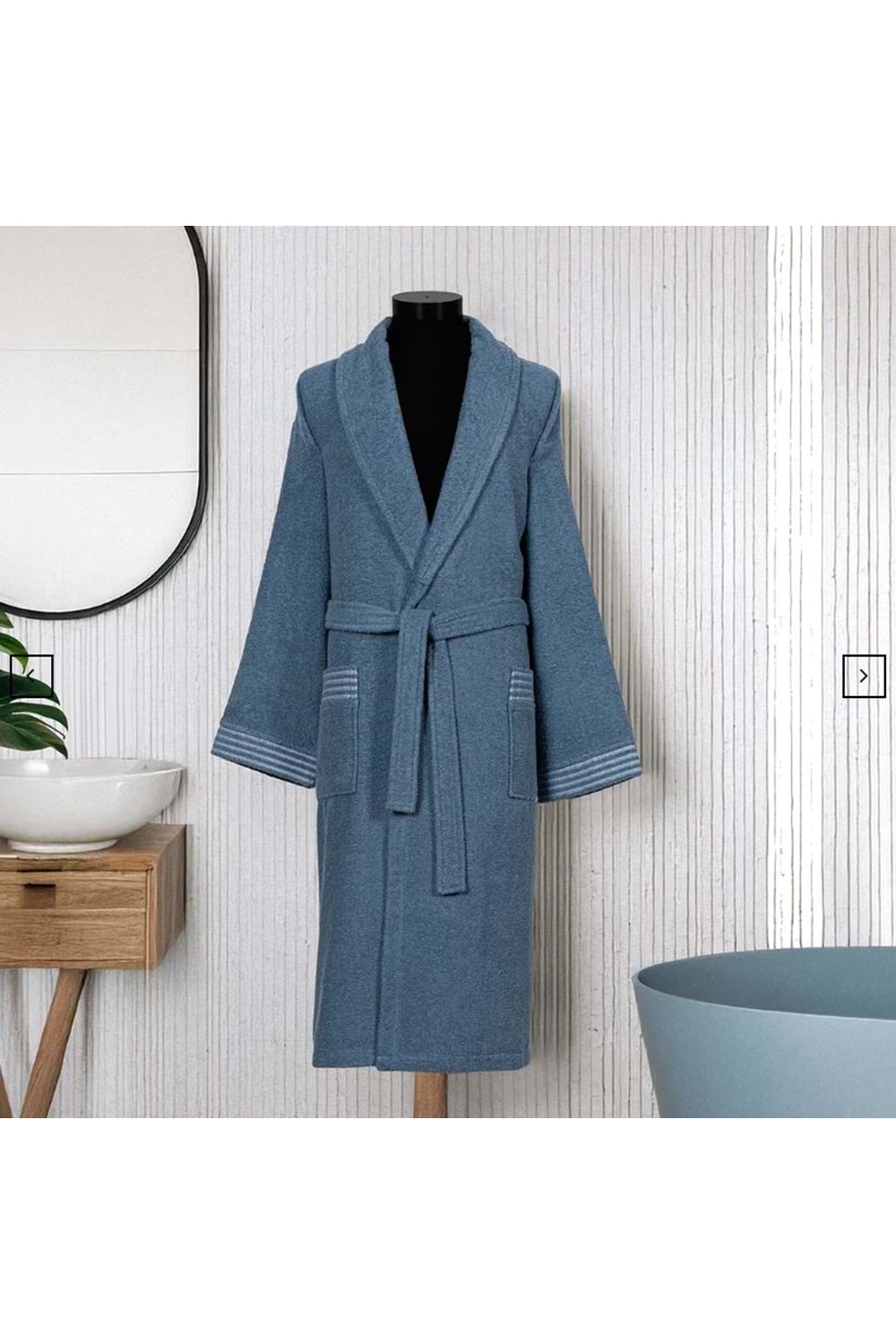 LUXART TEKLİ BORNOZ L/XL MARK SKY