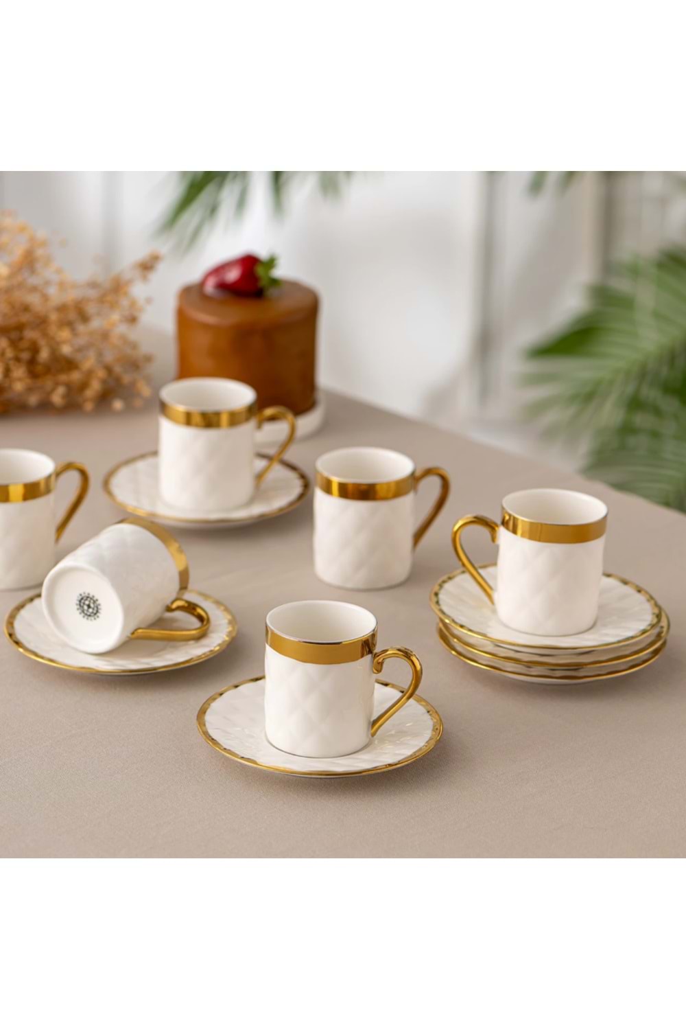 İSTANBUL PORSELEN ASUDE 6'LI KAHVE FİNCANI, BEYAZ