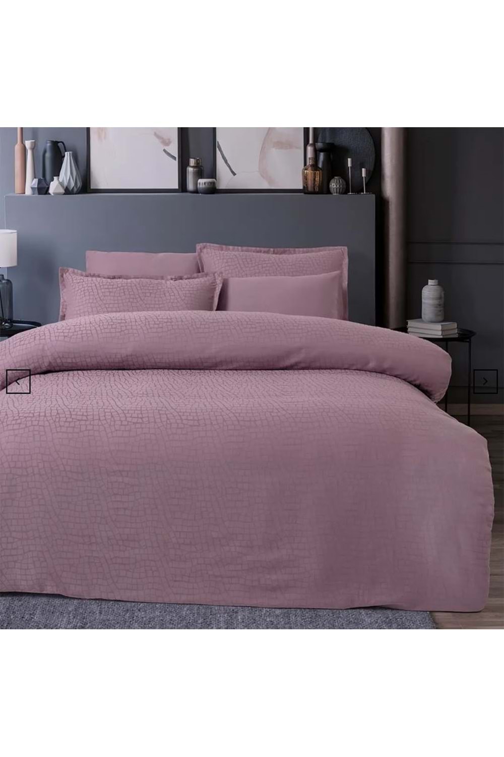 200X220 SATEN NEVRESİM TAKIMI ADELYA LİLA