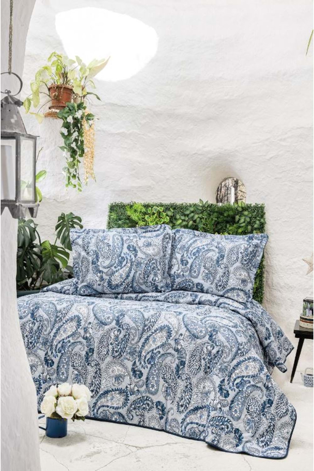 200X220 LUXART NEVRESİM TAKIMI CAROL DENIM