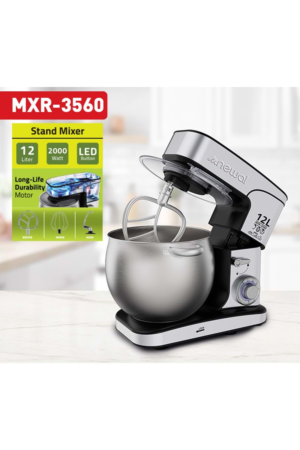 Newal MXR3560 Inoks Stand Mikser 12L