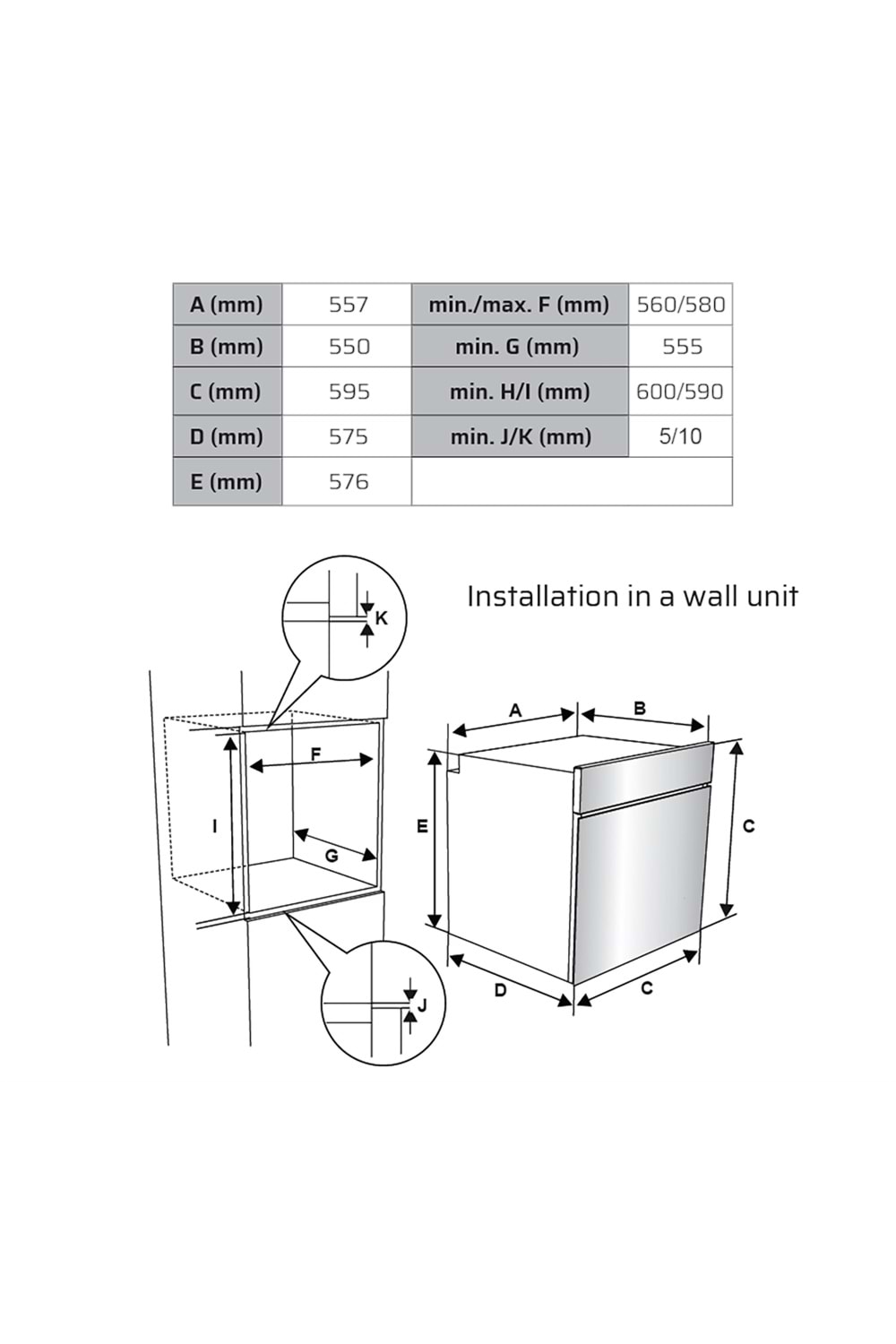 SBM6510X3D VOX Ankastre Silver Fırın