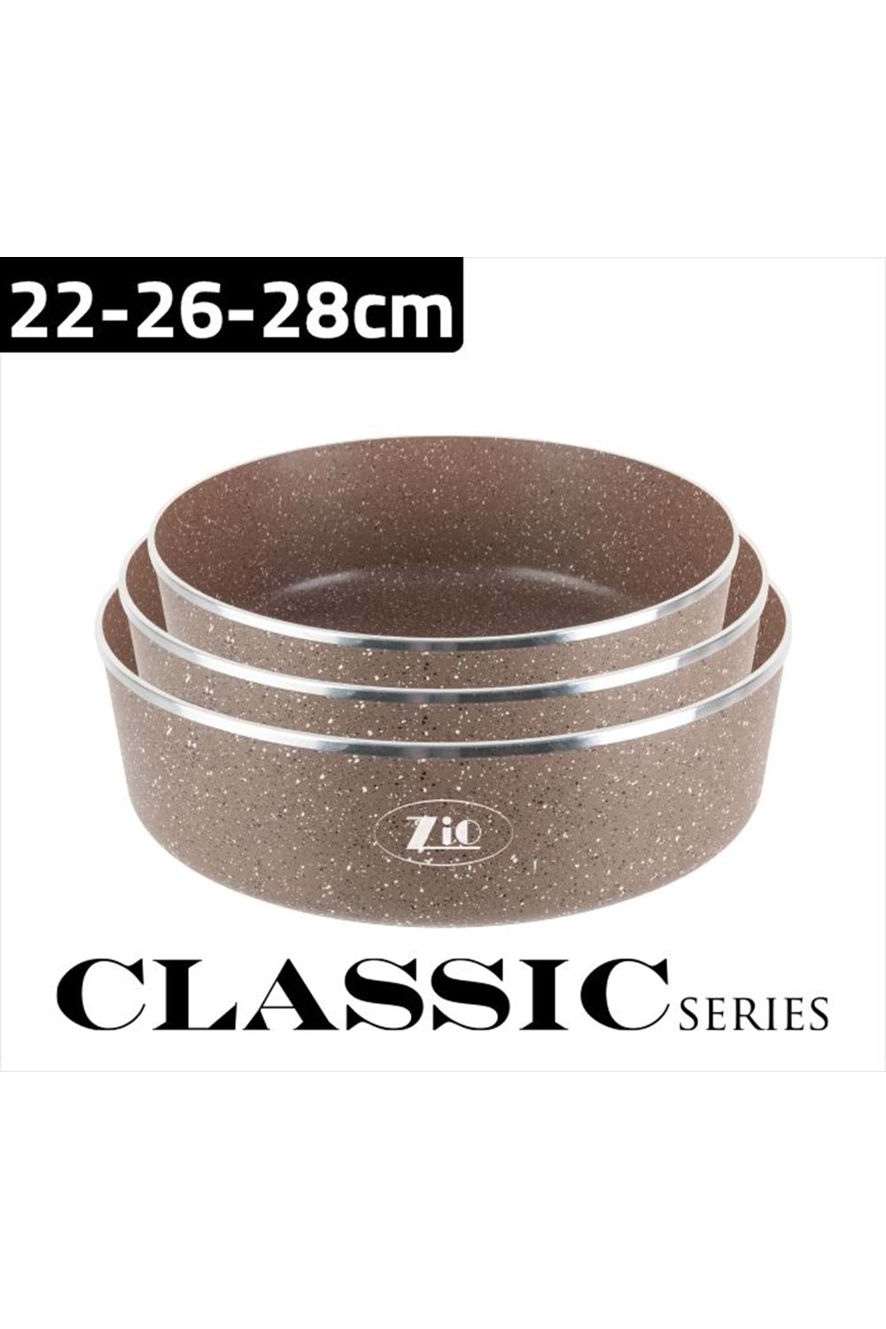 8107 Zio Fırın Tepsi Seti 3lü 22/26/28cm