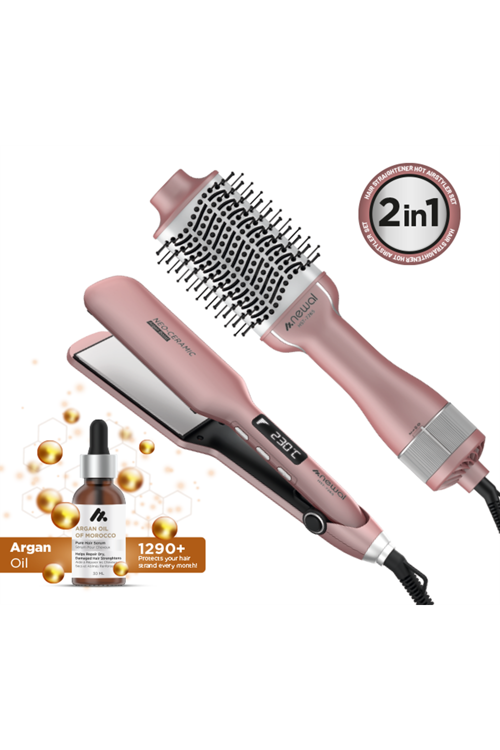 Newal HST7265 Saç Düzleştirici & Şekillendirici 2li Set