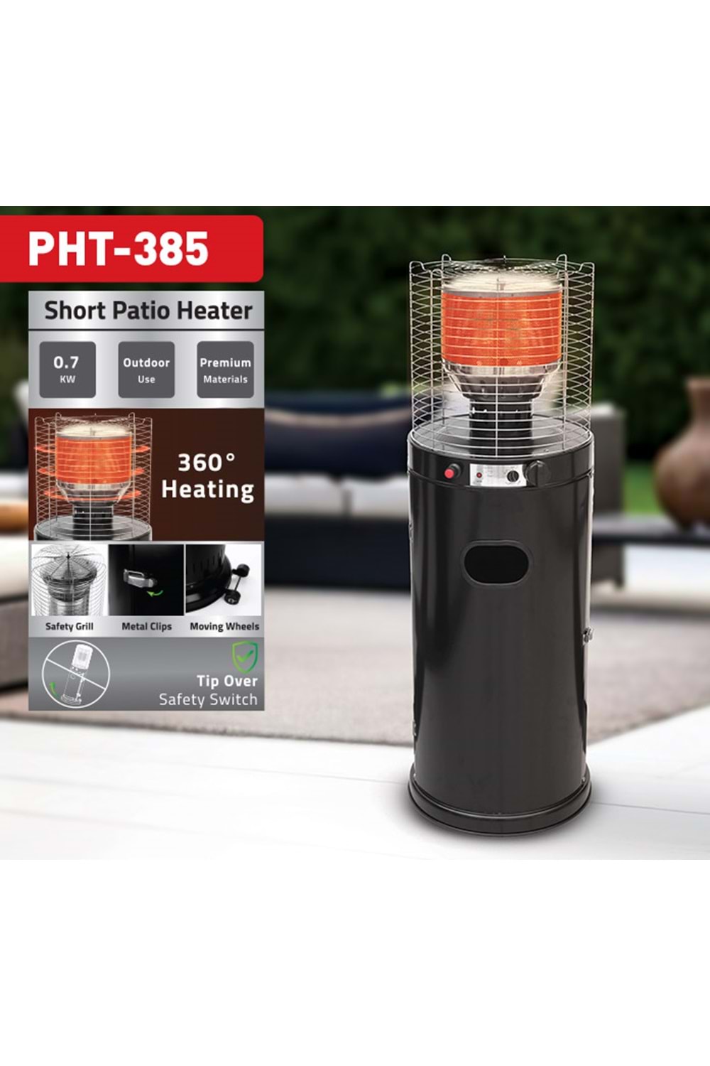 Newal PHT385 Patio Gazlı Dış Mekan Isıtıcı
