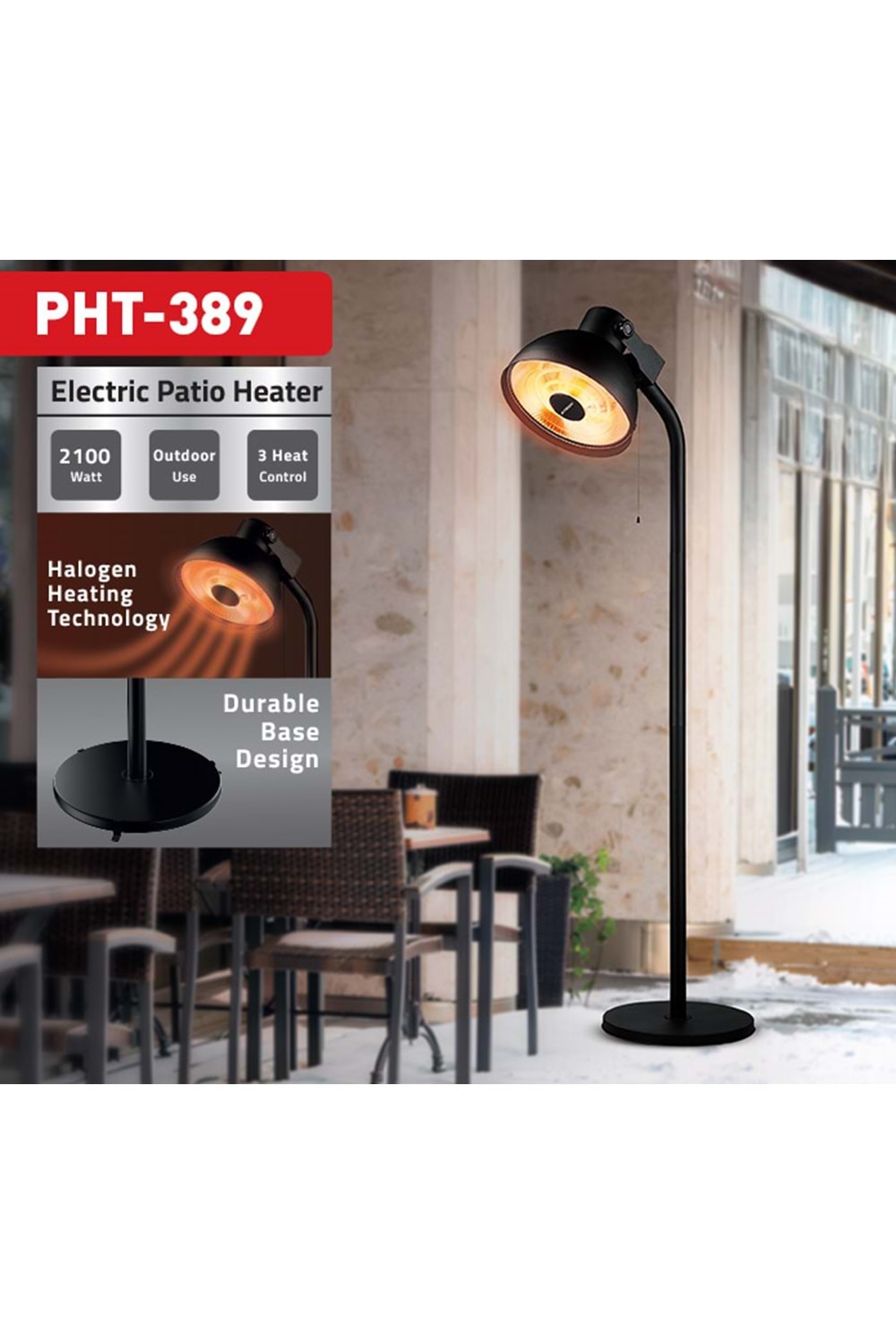 Newal PHT389 Patio Elektrikli Dış Mekan Isıtıcı