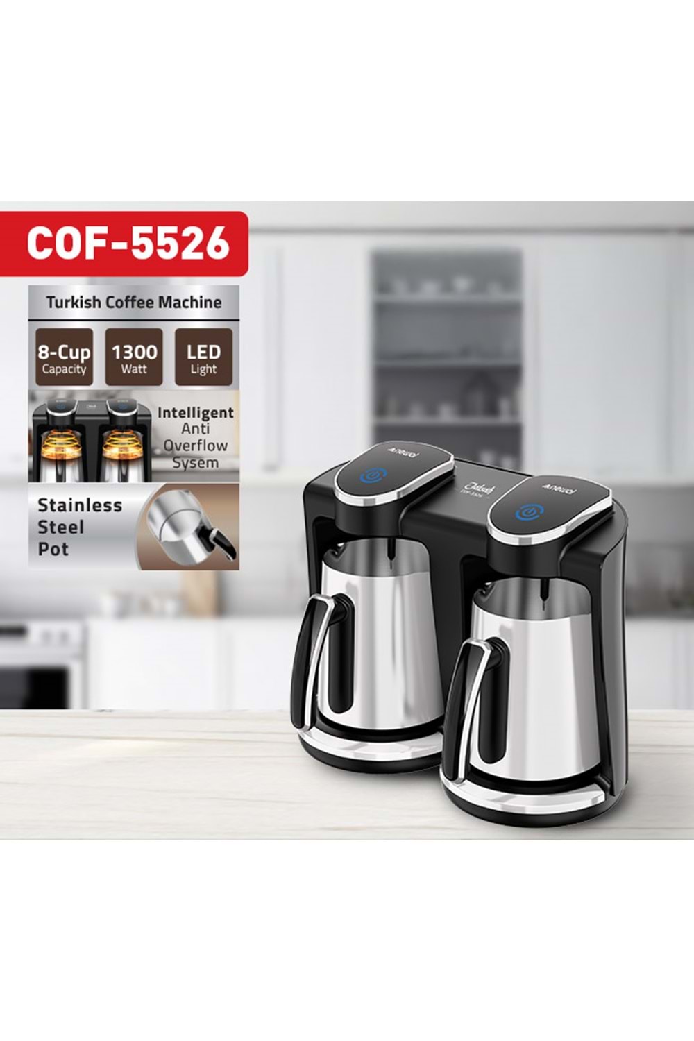 Newal COF5526 Çift Hazneli Türk Kahve Makinesi