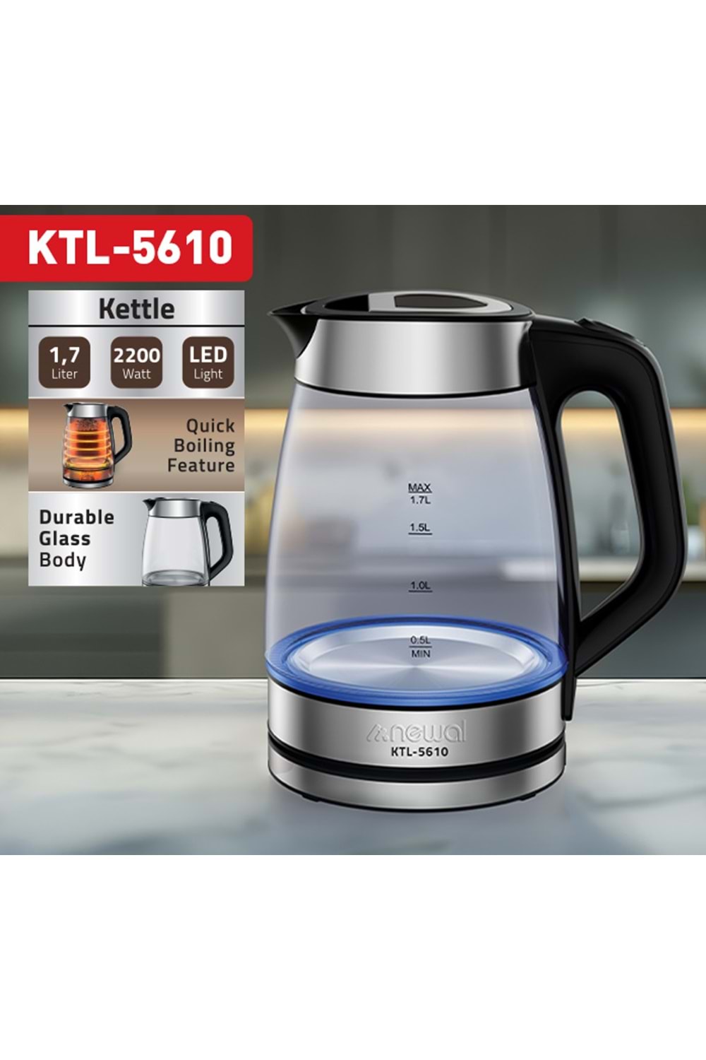 Newal KTL5610 Cam Su Isıtıcı 1.7L