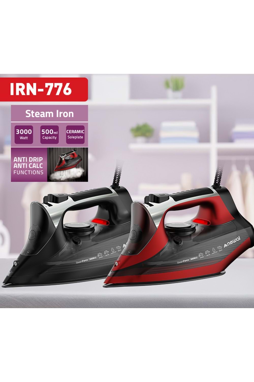 Newal IRN776 Buharlı Ütü