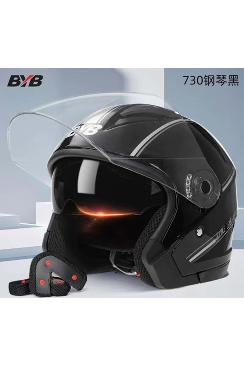 MOTOSİKLET HELMETİ - BYB 730 SİYAH